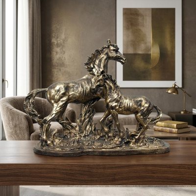 Scultura in rame colorato Pegaso Cavalli Statue Decorazione Cavalli astratti