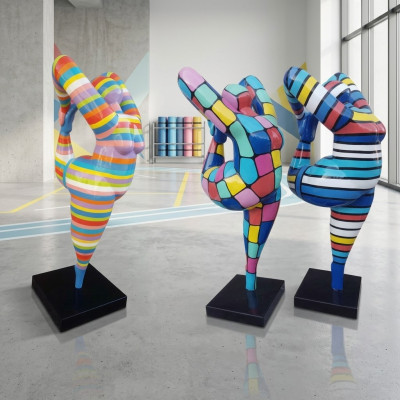 Astratto designer figura XXL statua giardino soggiorno arte scultura colorata