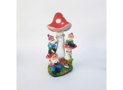 Scultura Casa Fungo Statua Giardino Figure 51cm Statue Sculture Figura Nuova M37