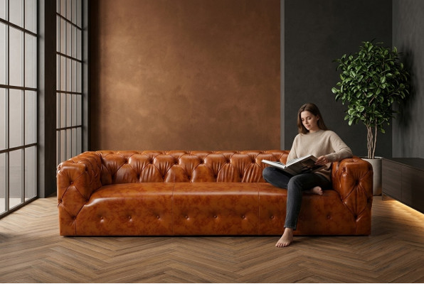 Divano Chesterfield divano in tessuto in pelle imbottiture divani set da salotto a 4 posti