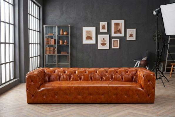 Divano Chesterfield divano in tessuto in pelle imbottiture divani set da salotto a 4 posti