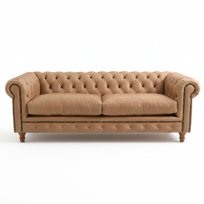 Design divano in pelle - divano Chesterfield imbottito a tre posti 220 cm