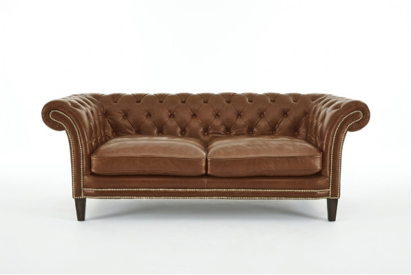 Chesterfield Mens Club Divano Sofa in Pelle Due Posti Marrone Nuovo jvmoebel ®