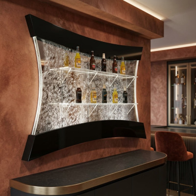 LED scaffale bar parete di acqua colonna decorativa illuminata parete d'acqua Bar bancone