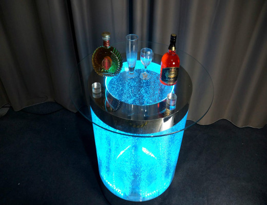 Mostra a Bar LED Tavolo Acqua Parete Bar Bancone Scaffale Mobili Tavolino Illuminato