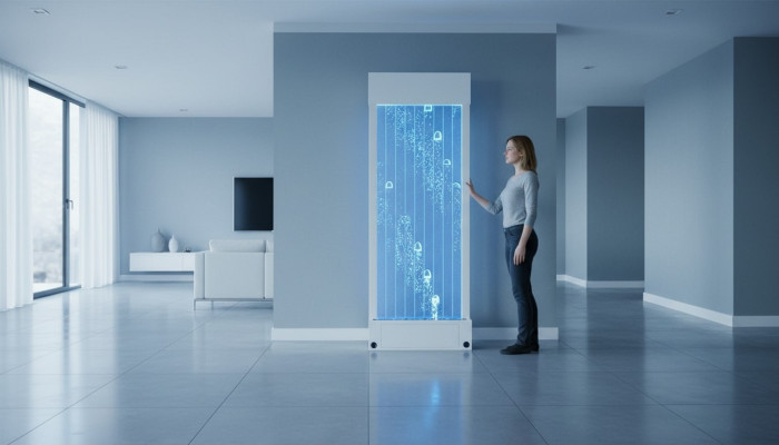 Separatore Scaffale Armadio Parete d'acqua Colonna Pareti Waterwall LED