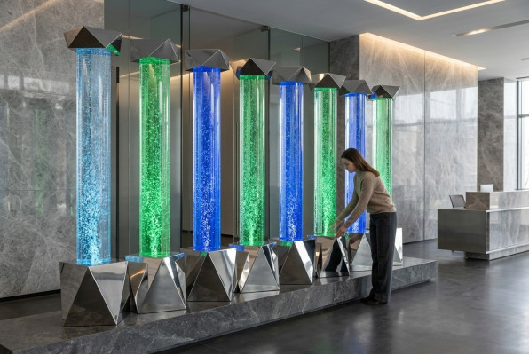 Colonna d'acqua XXL 50x300 cm grande colonna d'acqua parete divisoria Led