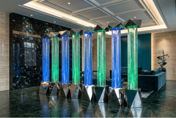 Colonna d'acqua XXL 50x300 cm grande colonna d'acqua parete divisoria Led