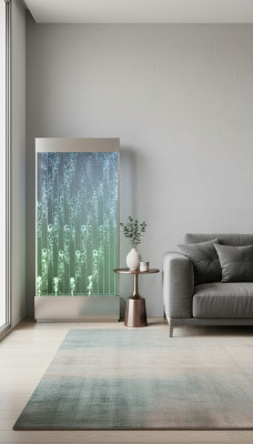 Pannello da parete con bolle d'acqua LED, parete d'acqua decorativa, parete d'acqua di design.