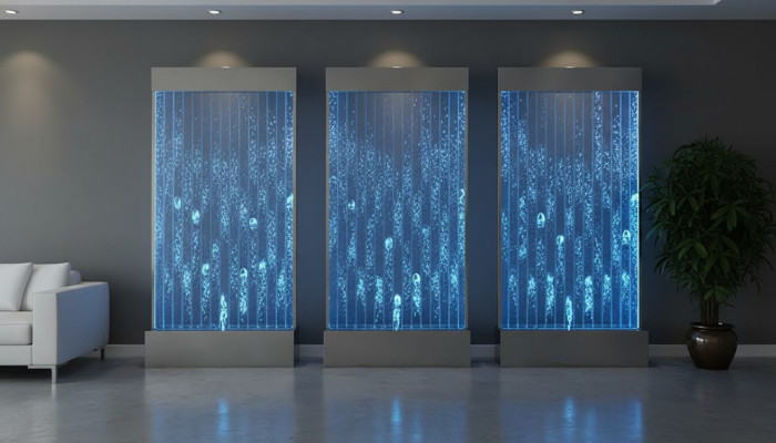 Pannello a parete divisoria acqua pareti parete LED design parete d'acqua
