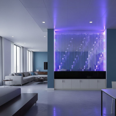 Moderno parete divisoria acqua Pareti decorative Parete LED illuminata ad acqua