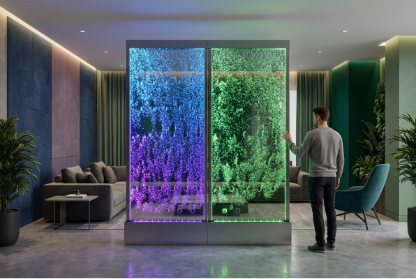 Separatore Scaffale Armadio Parete d'acqua Colonna Pareti LED 120x200