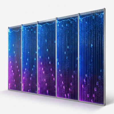 Moderno separatore decorativo a parete d'acqua LED illuminata parete.