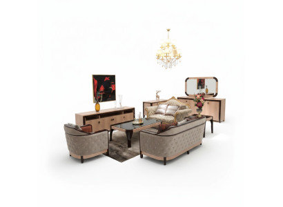 Divano Set di divani 3+1 posti Design Moderno Mobili da salotto Sedile Nuovo