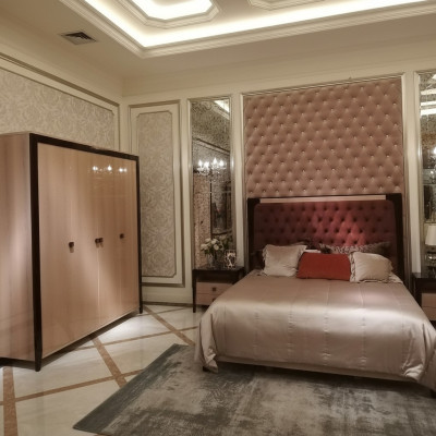 Letto 2x comodini 3 pezzi Set camera da letto Design Moderno di Lusso