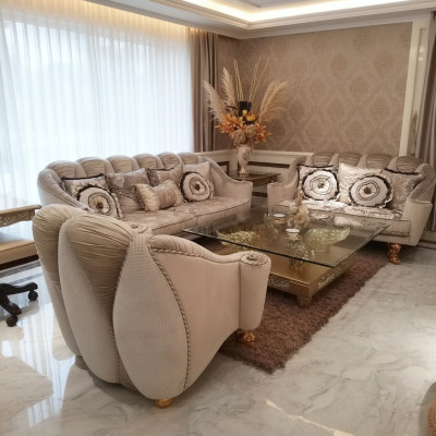 Classico set divano 3+2+1 stile barocco rococò antico divano sofa.