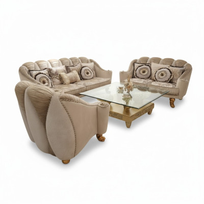 Classico set divano 3+2+1 stile barocco rococò antico divano sofa.