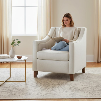 Sedia 1x sala da pranzo poltrona da pranzo soggiorno tessuto sedile poltrona Chesterfield.