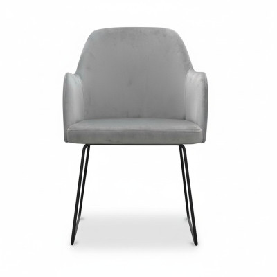 Sedie a braccioli moderni Gruppo di 6 sedie Set Grigio Imbottitura Bracciolo Design