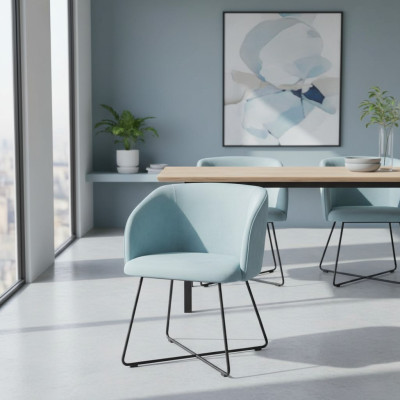 Sedia 8x da pranzo Sedia imbottita Sedia da salotto Tessuto Sedia Poltrona Set Nuovo