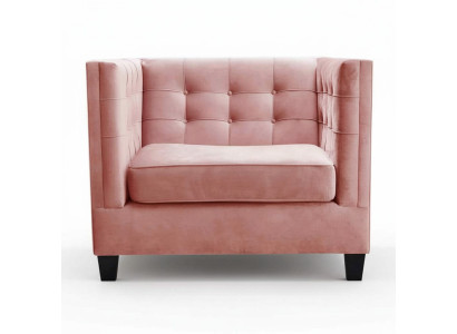 Sedia 1x Sala da pranzo Lounge TV Tessuto Poltrona Chesterfield Sedia imbottita