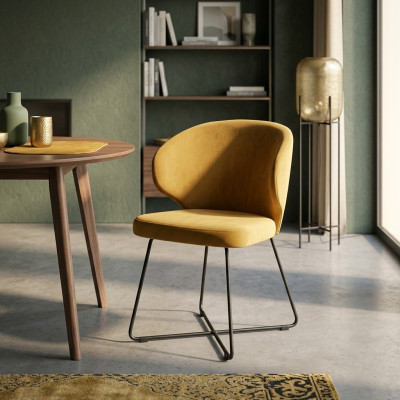 Moderni sedie da sfogliare Gruppo 8 set di sedie set giallo cuscino bracciolo