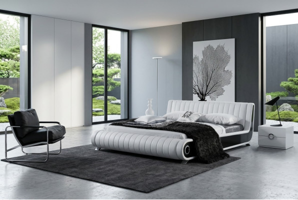 Letto di design Letto matrimoniale Letto imbottito Letto in pelle Nuovi letti