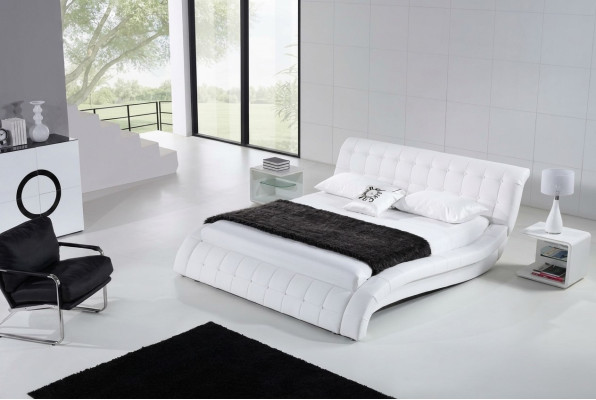 Letto Letti Imbottito Matrimoniale Matrimonio Hotel Lusso Pelle Moderno Decoratore Designer