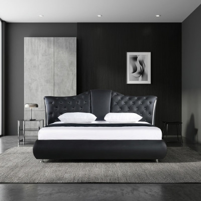Letto Chesterfield Design Letti classici matrimoniali in pelle Camera da letto