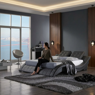 Letto matrimoniale design letto matrimoniale letto imbottito letto camera da letto letto in pelle nuovo