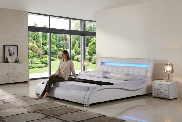 Letto Letti Imbottiti Matrimoniale Matrimonio Hotel Lusso Pelle Decorazioni Moderne Di Design