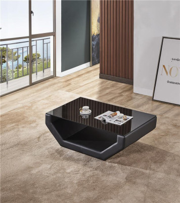 Prestigiosi tavolini in vetro di lusso design divano tavolo divano tavolo laterale in pelle.