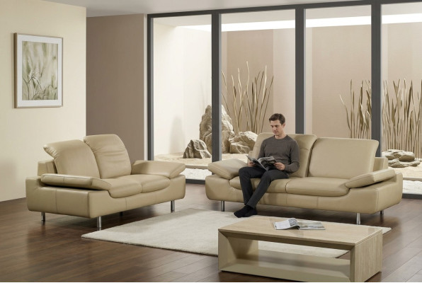 Divano in pelle per soggiorno Divano Divano in pelle Divano Sedile Imbottitura Set Divani 3 1 Posto.
