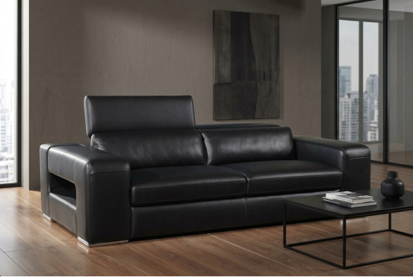 Set di divani in pelle imbottiti di design per divani da salotto 3-2-1