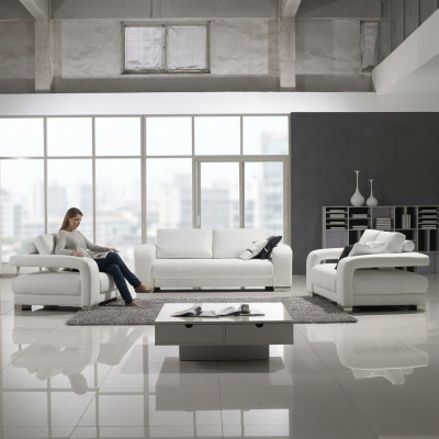 Design divani divani imbottiti 3+2 posti in pelle, set di divani.