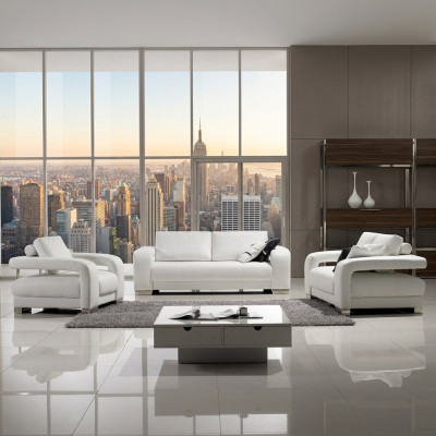 Design divani divani imbottiti 3+2 posti in pelle, set di divani.