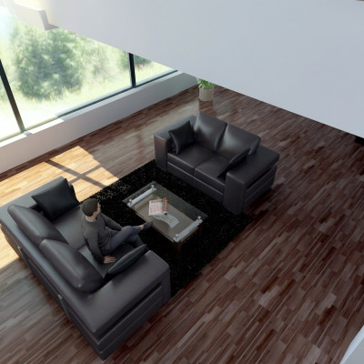 Design divani divani imbottiti 3-2-1 posti in pelle con set di divani.