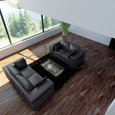 Design divani divani imbottiti 3-2-1 posti in pelle con set di divani.