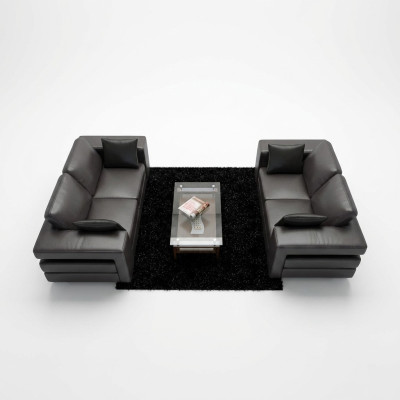 Design divani divani imbottiti 3-2-1 posti in pelle con set di divani.