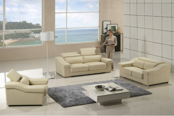 Set di divani design per il soggiorno 311, composti da divani in pelle.