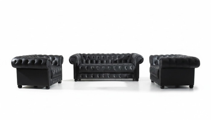 Chesterfield set di divani 3 posti design divano imbottito set di divani.