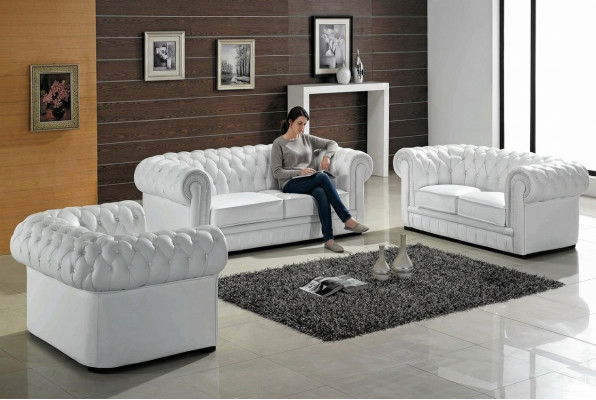 Chesterfield divani divani imbottiti in pelle a 3 posti con set di divani da 3 posti.