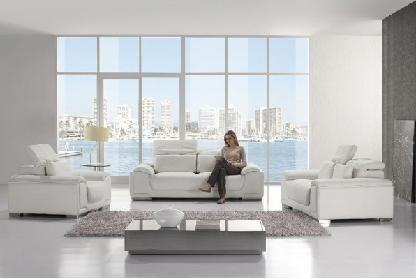 Design divani divani imbottiti posti Poltrona Set divani in pelle