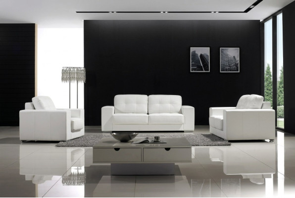 Sofá design divani divani 3 posti set divani in pelle.