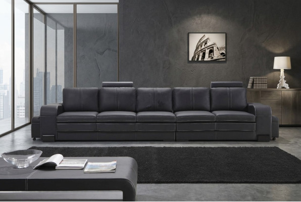 Design Imbottitura Divano di lusso Divano in pelle Tessuto Divano a 5 posti Cinque posti xlmoebel