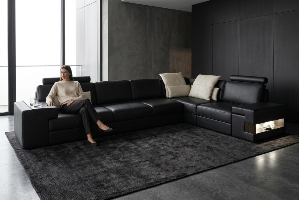 Divano in pelle divano imbottito moderno in pelle design divano ad angolo tessuto