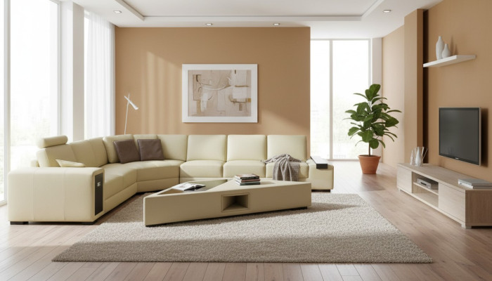 Divano design divano angolare con poggiapiedi imbottito insieme soggiorno