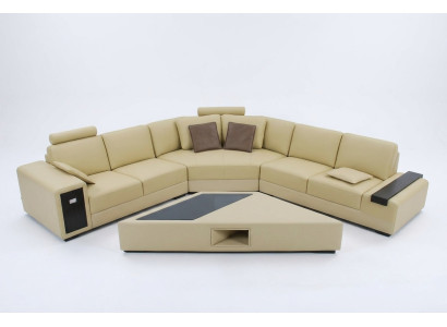 Divano design divano angolare con poggiapiedi imbottito insieme soggiorno