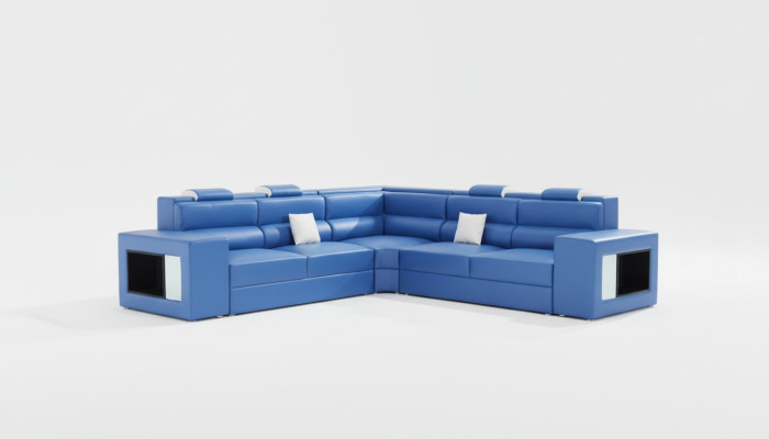 Set di cuscinetti per angolo divano design di lusso in pelle nuova seduta angolo.   Set di cuscini per angolo divano di lusso in pelle nuova.