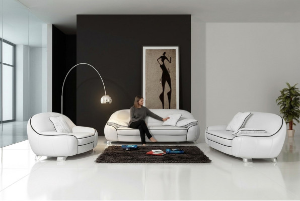 Divano in pelle Divano Divano a 3+2 posti Set di divani Design Moderno Sofa